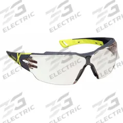 HEXARMOR Safety Glasses: CBR65 Lens, Half-Frame, Anti-Fog/Hard Coat/TruShield®, Dielectric/Vented (MPN 11-13005-02). Key specifications — Brand: HEXARMOR; Frame Color: Charcoal/High-Visibility Yellow; Lens Color: CBR65; Lens Properties: Anti-Fog / Scratch-Resistant.