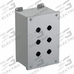 HAMMOND Push Button Enclosure: 22mm, 6 Holes, Carbon Steel, NEMA 12/13 (MPN 1437MH). Key specifications — Brand: HAMMOND; Environments & Applications: Indoor Dust & Water Droplets.