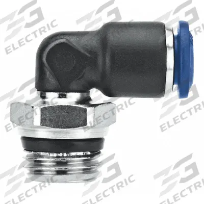 AIGNEP USA Push-Fit Elbow Fitting: 1/4 in OD x 1/4 in Pipe Size - Nylon & Nickel-Plated Brass Tube Fittings