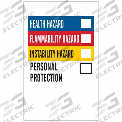 BRADY HMIG Label: 2 in Ht, 1 1/4 in Wd, Paper, Adhesive, 1 1/4 in x 2 in - Safety