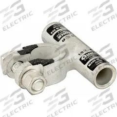 FUSION Battery Terminal: Flag, Crimp, 1/0 ga, Black Color, Negative, Copper/Tin, 2 1/2 in Overall Lg (MPN 4310N). Key specifications — Contact Material: Tin; Alignment: Flag; Color Code: Black; Connection Type: Crimp; Gauge: 1/0 ga; Polarity: Negative; Brand: FUSION.