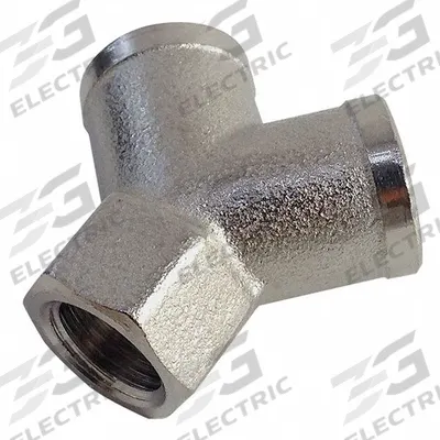 LEGRIS Metal Pipe Wye: Wye, 1/8 in x 1/8 in x 1/8 in, Nickel-Plated Brass, 870 psi - Threaded Medium-Pressure Pipe Fittings