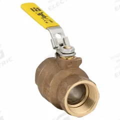 APOLLO Manual Two-Way Ball Valve: 1 1/4 in, Bronze, Straight, FNPT x FNPT, Full Port, Two-Piece (MPN 77C10627A). Key specifications — Brand: APOLLO; Handle: Locking Lever.