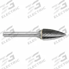 SGS PRO Carbide Bur: Pointed-End Tree, SG-3, Single Cut, 3/8" x 3/4" Head, 1/4" Shank (MPN 13900). Key specifications — Trade Number: SG-3; Brand: SGS PRO.