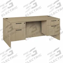 REGENCY Desk: Particle Board, Oak, 2 Pedestals, 4 Drawers, 66 in Overall Wd, 29 in Overall Ht (MPN LDP6630NO). Key specifications — Desktop Material: Particle Board; Includes Modesty Panel: Yes; Pedestal Location: Double Pedestal; Kit Product Type: Double Pedestal Desk; Desktop Color: Oak; Brand: REGENCY; Frame Color: Noble Oak; Frame Material: Particle Board.