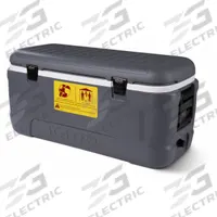 IGLOO Chest Cooler: Gray, 188 Cans, 120 qt Cooler Capacity, 5 day Ice Retention (MPN 50199). Key specifications — Brand: IGLOO; Drain Plug: Included; Wheels Included (FILTER): No.