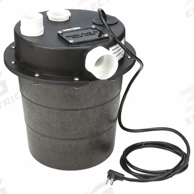 LITTLE GIANT Sink Drain Pump System: 5 gal, 1/3 hp, 110V AC, 29 gpm Flow Rate @ 10' of Head - General Purpose Sink Drain Pump Systems