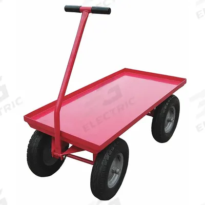 APPROVED VENDOR Wagon Truck: 3,000 lb Cap, 48 in L x 24 in W x 18 1/2 in H Deck, T-Shaped - Lipped Metal Deck Trucks