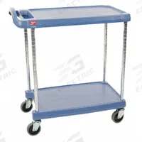 Laboratory Utility Cart: 31 1/2 in Overall Lg, 18 3/8 in Overall Wd, 35 1/2 in Overall Ht, Polymer (MPN GRMY1627-24BU). Key specifications — Brand: INSTOCK; Product Type: Lab Cart; Includes: (2) Shelves; Cart Material: Polymer.