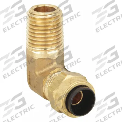 PARKER Compression Fitting Elbow: 5/16 in OD x 1/8 in Pipe Fitting Size, Compression x MNPT - Creep-Resistant Self-Aligning Brass Compression Fittings