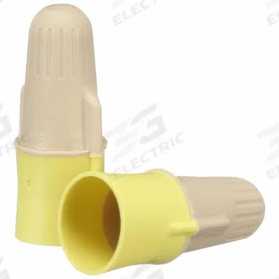 3M Twist-On Wire Connectors: Tan/Yellow, Wire Sizes 22 AWG – 12 AWG, 600 V - Wide-Range Wire Connectors