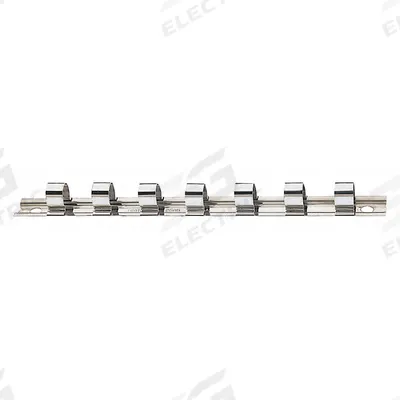 PROTO Socket Rail: Silver, 1 in Overall Wd, 7 Posts/Slots, Steel - Socket Rails & Trays