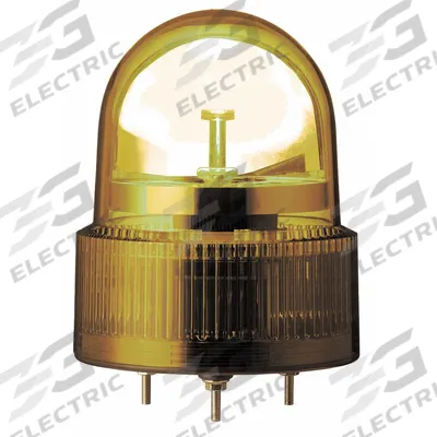 SCHNEIDER Beacon Light: Orange, LED, 24V AC/DC, 4 3/4 in Overall Dia, 4 3/4 in Overall Ht - Wired Rotating Lights
