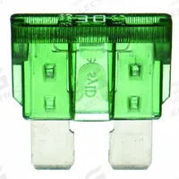 BUSSMANN Automotive Fuse: ATC Series, Fast-Acting, 30 A, 32 V DC, Indicating, 2 PK (MPN BP/ATC-30ID). Key specifications — Series: ATC; Brand: BUSSMANN; Fuse Profile: Standard Profile.