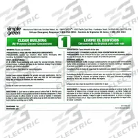 SIMPLE GREEN Secondary Bottle Label: 4 in Ht, 6 in Wd, 10 PK (MPN 9510001000012). Key specifications — Legend: Simple Green Clean Building All Purpose Cleaner Concentrate 1; Brand: SIMPLE GREEN; Product Type: Secondary Bottle Label.