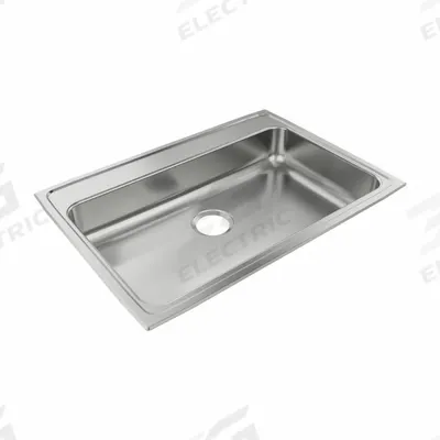 JUST MANUFACTURING Bowl Drop-In Sink: 31 in Overall Lg, 21 1/4 in Overall Wd - One-Bowl Counter-Mounted Kitchen & Bar Sinks without Faucets