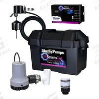 LIBERTY PUMPS Battery Backup Sump Pump: 12V DC, 1/4 hp, Integral Tether Float, 18 ft Max. Head (MPN 441-10A). Key specifications — Pump Rated Voltage: 12V DC; Brand: LIBERTY PUMPS; Includes: Slip Coupler; Switch: Integral Tether Float.