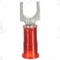 3M Fork Terminals: Red, Nylon, #10 Stud Size, 22 AWG – 18 AWG Wire Range, Block Fork, 600 V (MPN MNG18-10FBX). Key specifications — Manufacturer Part Number: MNG18-10FBX; Brand: 3M.