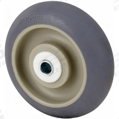 APPROVED VENDOR Caster Wheel: 4 in Wheel Dia., 1 1/4 in Wheel Wd, Rubber, 300 lb Load Rating - Nonmarking Rubber Tread on Plastic Core Wheels