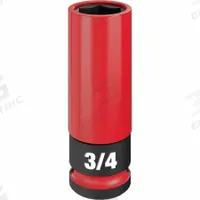 MILWAUKEE Lug Nut Wheel Socket: 1/2 in Drive Size, SAE, 3/4 in Socket Size, 6-Point, Deep, Friction (MPN 49-66-7810). Key specifications — attr1215501: MILWAUKEE; attr1215515: Black Phosphate; attr1215518: 3/4 in.