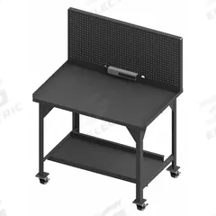 DURHAM MFG Workbench with Panel: Fixed Ht, Steel, 48 in x 30 in, 4,000 lb Overall Load Capacity (MPN DWBM-3048-BE-PB-PS-95). Key specifications — Brand: DURHAM MFG.