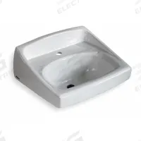 AMERICAN STANDARD Bathroom Sink: Lucerne™, White, Vitreous China, 18 1/4 in Overall Lg, Single Hole (MPN 0356421.020). Key specifications — Series: Lucerne™; Includes: Front Overflow, Self Draining Deck Area with Contoured Back and Side Splash Shields, Wall Hanger, Concealed Arm Support; Color: White; Brand: AMERICAN STANDARD; Sink Type: Bathroom; Material: Vitreous China; Sink Material: Ceramic.