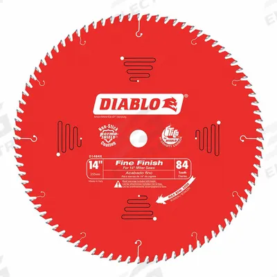 DIABLO Circular Saw Blade: 14 in Blade Dia., 84 Teeth, 0.12 in Cut Wd, 1 in Arbor Size - Wood-Cutting Blades
