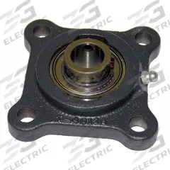 TIMKEN 4 Bolt Flange Bearing: Radial Ball, 3/4 in Bore, Cast Iron, Set Screws, 3 23/64 in Lg, Square (MPN SCJ 3/4). Key specifications — Bore Type: Cylindrical; Brand: TIMKEN; Lubricant Material: NLGI #2 Equivalent; Mounting Bolt Size: 3/8 in; System of Measurement: Inch.