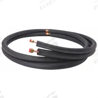 STREAMLINE Liquid and Suction Line Set: 50 ft Lg, 1 in Insulation, 1/4 in Flare Liquid, Copper (MPN 41020500B3B6). Key specifications — Insulation Color: Black; Insulation Material: Elastomeric; Line Material: Copper; Connection Material: Copper; Brand: STREAMLINE.