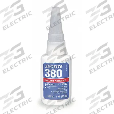LOCTITE Instant Adhesive: 380, Rubber, 1 fl oz, Bottle, Black, Thin Liquid - Instant Adhesives for Rubber & Leather