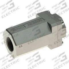 SMC Pneumatic Check Valve: Bushing, 1 in NPT, 3/4 in NPT, 1 MPa Max. Pressure (MPN AK6000-N06). Key specifications — attr291949: 1 in NPT; attr291950: 3/4 in NPT; attr291957: Aluminum Die Cast (Body); Aluminum Die Cast (Cover); NBR (O-Ring); POM (Valve); attr294749: SMC.