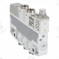 AVENTICS Solenoid Air Control Valve: Five-Way / Two-Position, Female 6 mm Push-On, 4 mm Push-On (MPN R422103566). Key specifications — attr1078830: Thermoplastic; attr1078874: Spring Return; attr1078854: Normally Open/Normally Closed.