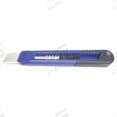 WESTWARD Snap-Off Utility Knife: 6 1/2 in Overall Lg, Plain, 8 Segments, 1 Blades Stored - 18mm Blade Snap-Off Knives