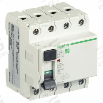 IEC Supplementary Protector: 63 A Amps, 240V AC, 86 mA Rated Residual Current - UL1053 DIN Rail-Mount Ground Fault Protectors