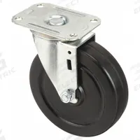 APPROVED VENDOR Plate Caster: Swivel, Rubber, 5 in Wheel Dia, 1 1/4 in Wheel Wd, Light Duty, Plain (MPN 5X730). Key specifications — Wheel/Tread Color: Black; Brand: APPROVED VENDOR; Roll Up: Swivel.