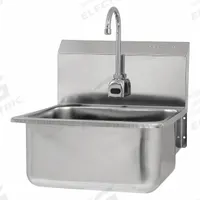 SANI-LAV Hands-Free Sink: 1 Stations, 10 in Bowl Dp, 19 in Bowl Lg, 16 in Bowl Wd, Faucet Included (MPN ESB2-525L-0.5). Key specifications — Includes Side Splash: Side Splash Not Included; Series: Stainless Steel Hand Wash Sink; Brand: SANI-LAV; Power Source: Battery Powered.