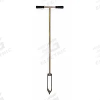 AMS One-Piece Open-Face Auger: Gold Zinc-Plated Chromoly, 2 1/2 in Overall Dia, 48 in Overall Lg (MPN 400.54). Key specifications — Brand: AMS; Product Type: Open-Face; Material: Gold Zinc-Plated Chromoly; Handle Material: Steel; Handle Included: Handle Included.