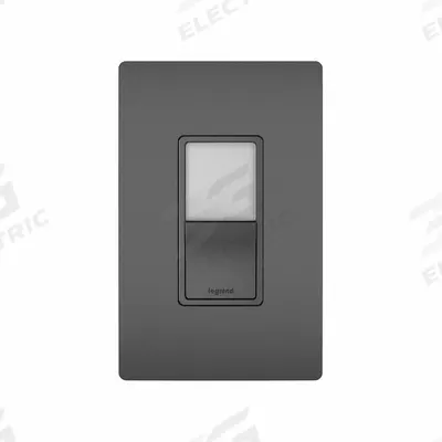 LEGRAND Wall Switch: Rocker Switch, 3-Way, Maintained, Black, 120V AC - Rocker Wall Switches