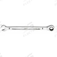 MILWAUKEE Ratcheting Combination Wrench: Chrome Vanadium Steel, Chrome, 8 mm Head Size, Std (MPN 45-96-9308). Key specifications — attr309600: 8 mm; attr309611: Chrome; attr309610: Chrome Vanadium Steel; attr309604: No; attr309612: No; attr309613: No; attr309615: No; attr324932: MILWAUKEE.