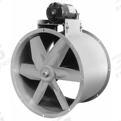 Dayton Tubeaxial Fan: Emergency Smoke, 30 in Blade, 16,495 cfm @ 0.000 in SP, 230V AC - Emergency Smoke Belt-Drive Fans with Drive
