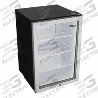 DANBY Refrigerator: Stainless Steel, 2.6 cu ft Total Capacity, 4 Shelves, Up to 8.9 cu ft (MPN DAG026A2BDB). Key specifications — Plug Type: 3-Prong; Includes Ice Maker: No; Color: Silver; Defrost: Automatic; Energy Star Certified: No; Door Hinge: Swing; Door Style: Glass; Brand: DANBY.