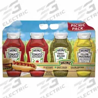 HEINZ Ketchup, Mustard and Relish: 26 oz_28 oz_32 oz Item Size, Bottle, 4 Pack Count (MPN 15695)