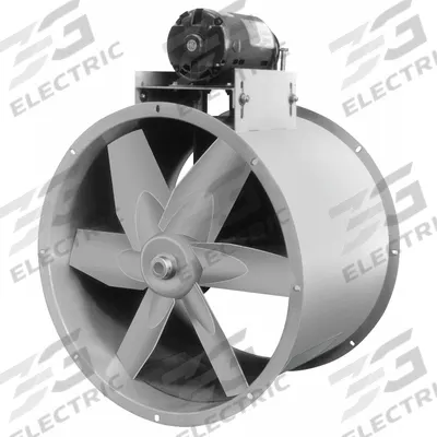 Dayton Tubeaxial Fan: Emergency Smoke, 24 in Blade, 6,470 cfm @ 0.000 in SP, 208-230/460V AC - Emergency Smoke Belt-Drive Fans with Drive