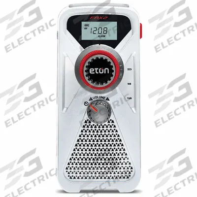 ETON Portable Weather Radio: AM/FM/NOAA, White, 2 1/2 in Overall Dp - Weather Radios
