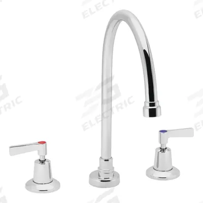 SPEAKMAN Gooseneck Bathroom Faucet: Commander, Brass, Polished Chrome Finish, 0.5 gpm Flow Rate - Widespread Handle Bathroom Faucets