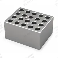 IKA Dry Block: Anodized Aluminum, 3 3/4 in Overall Wd, 3 in Overall Lg, 20 Wells, 10 7/8 mm Well Dia (MPN 4467800). Key specifications — Product Type: Dry Block Heater; Includes Thermometer Well: Yes; Material: Anodized Aluminum; Volume Capacity: 1.5 mL; Brand: IKA.