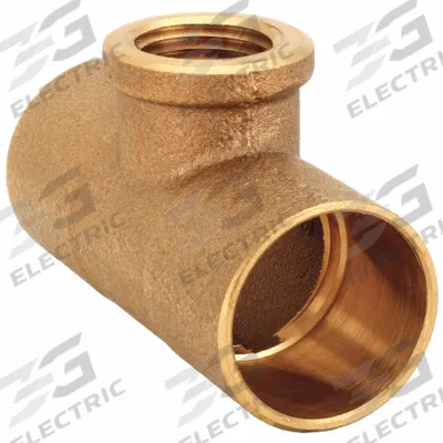 NIBCO Sweat Fitting Tee: 1 in CTS x 1 in CTS x 1/2 in Pipe, Cup x Cup x FNPT - Cast Copper & Bronze Tube Fittings