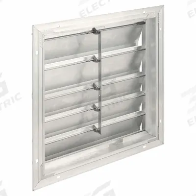 Dayton 21"H-W 6.5"L Extrd Alu Backdraft Dampr: For 18 in Fan, Single Panel, 21 in H - Wall-Mount Backdraft Dampers