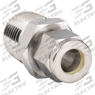 PARKER Compression Fitting Adapter: 5/8 in OD x 3/4 in Pipe Fitting Size - Double-Ferrule Stainless Steel Fittings