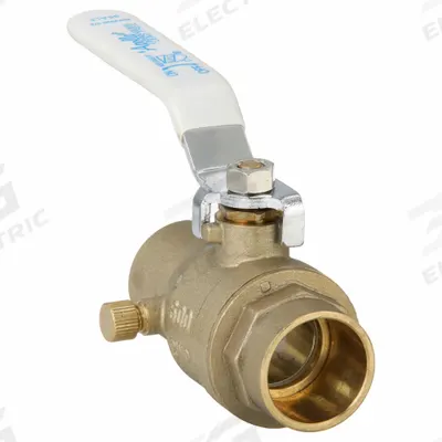 APOLLO Manual Two-Way Ball Valve: 1 in Pipe Size, Sweat x Sweat, Brass - Brass Stop & Waste Valves for Potable Water